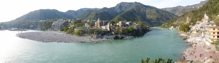 Rishikesh panorama on the Ganges